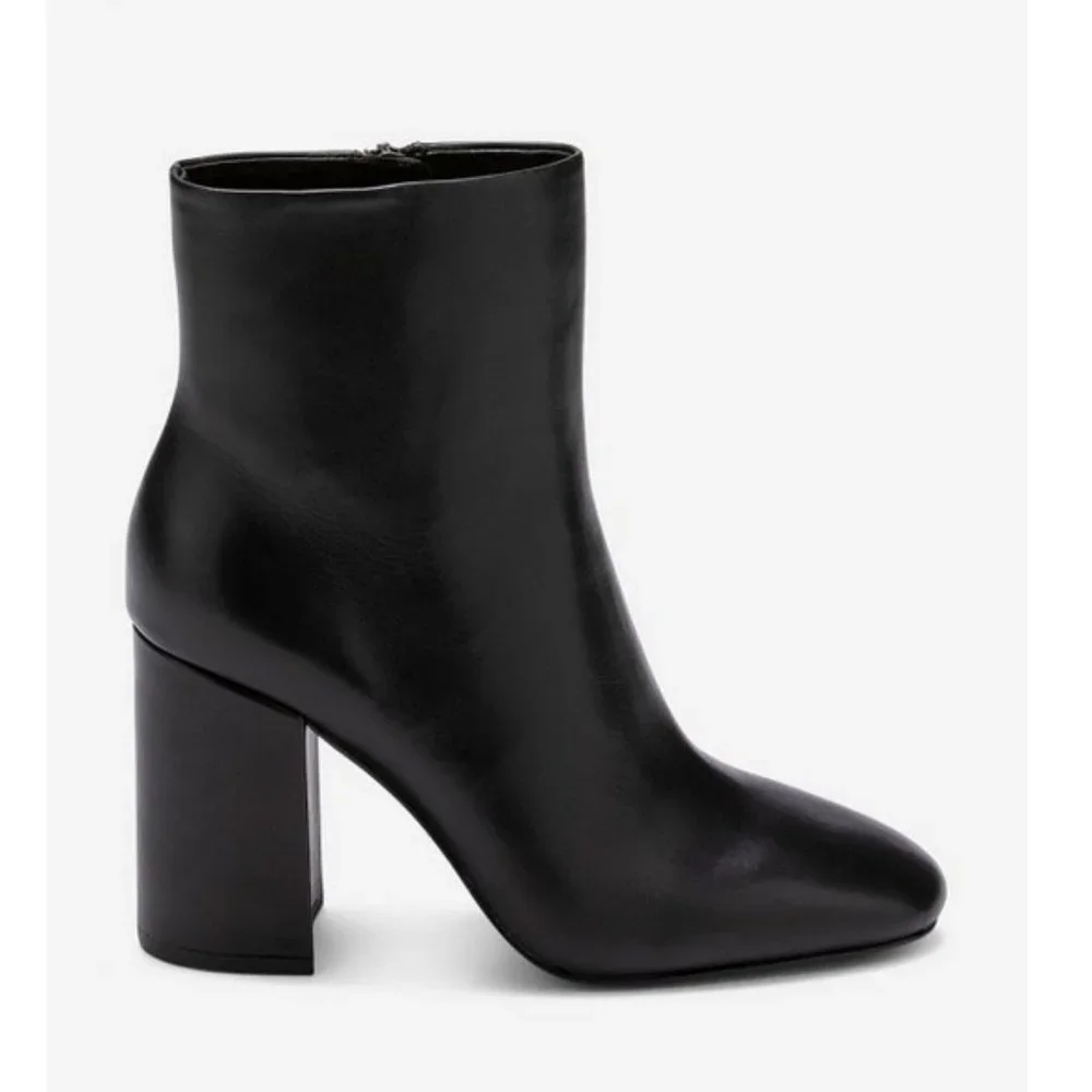 ASH Black Leather Heeled Ankle Booties